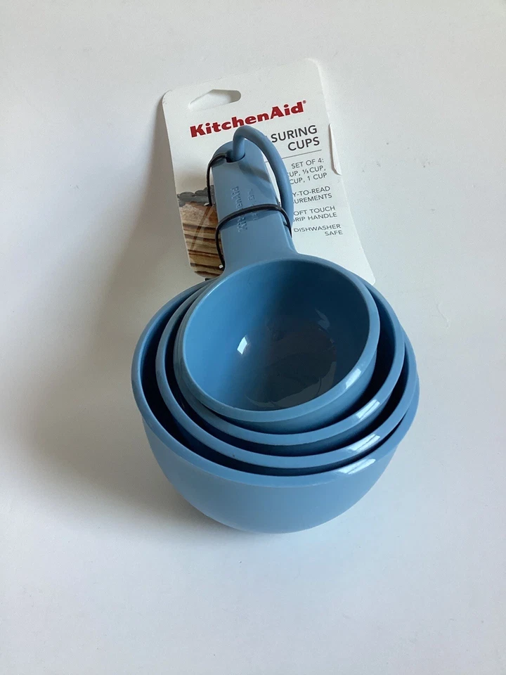 KitchenAid Blue Velvet Measuring Cups Spoons KQ058OHBLA Soft Touch Grip Nesting