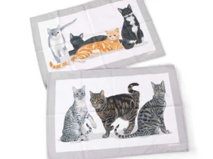 Geschirrtuch 2er Set Cats Galore Roy Kirkham Baumwolle 70x48 cm - Picture 1 of 1