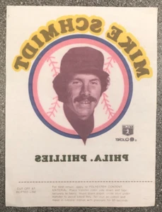 1977 MIKE SCHMIDT PHILLIES MLB BASEBALL OUAKER OATS IRON ON TRANSFER PATCH HOF - Picture 1 of 4
