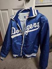 Vintage Los Angeles Dodgers Starter Jacket 1980’s Bomber Full Zip Satin Blue