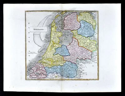 1839 Bell Map Holland Netherlands Amsterdam Zealand Utrecht Brabrant Zuyder Zee - Image 1 of 4