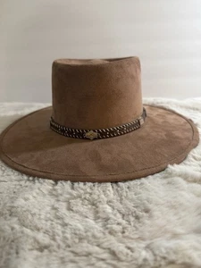 Sombrero de Gamuza Republic Of Texas Western Rodeo Boho Suroeste Mujeres S Usado en Excelente Condición - Imagen 1 de 10