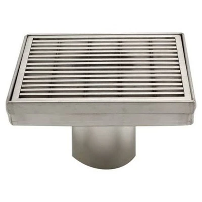 Drenaje de ducha cuadrado Alfi 5, acero inoxidable cepillado con línea ranurada - ABSD55D Foto 1 de 2
