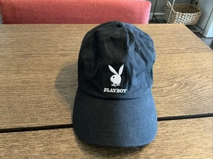 Gorra de béisbol vintage Playboy Magazine negra retro con correa trasera sombrero - Imagen 1 de 11