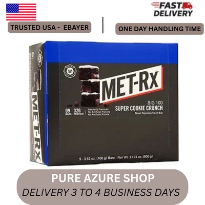 MET-Rx Big 100 Colossal Energy Bar - Super Cookie Crunch, Pack of 9 - Image 1 of 4