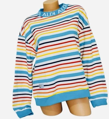 Aldi Gear 2024 Unisex Striped Pullover Sweatshirt Crewneck Pullover Spring SZ M - Image 1 of 4