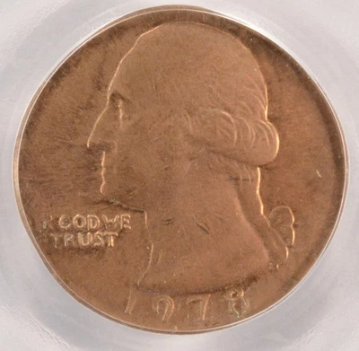 1978 25c Washington Quarter Struck on Cent Planchet PCGS MS64 Red - Image 1 of 4