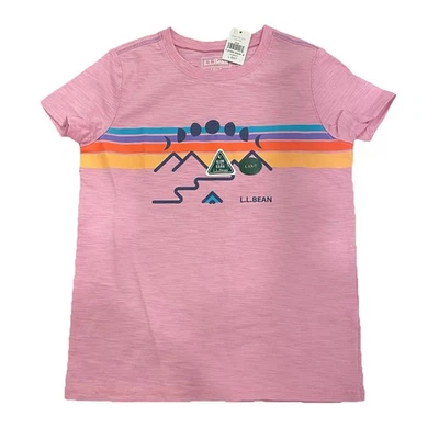 NUEVO L.L. Camiseta Bean Mountain Sunset Highland Rosa Jersey Tejido Talla 120/6-7 Foto 1 de 2
