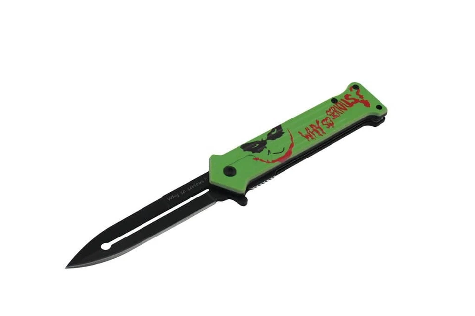 Cuchillo abierto asistente T 27018-JK2 4,5" - mango de impresión verde y rojo Foto 1 de 1