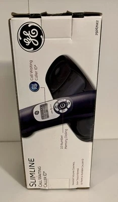 Teléfono fijo GE Slimline con cable nuevo en caja identificador de llamadas pantalla digital negro  Foto 1 de 4