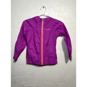 Columbia purple girls lightweight hooded nylon full zip spring jacket XS outdoor - Picture 1 of 4