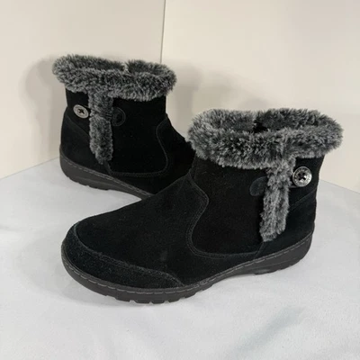 Botines de gamuza negros Khombu Iris para mujer 10M forrados de piel sintética cremallera de invierno Foto 1 de 4