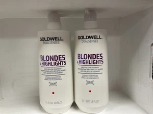 2 champú/cabello rubio Goldwell Rubias y destacados antiamarillo 33,8 oz - Imagen 1 de 1