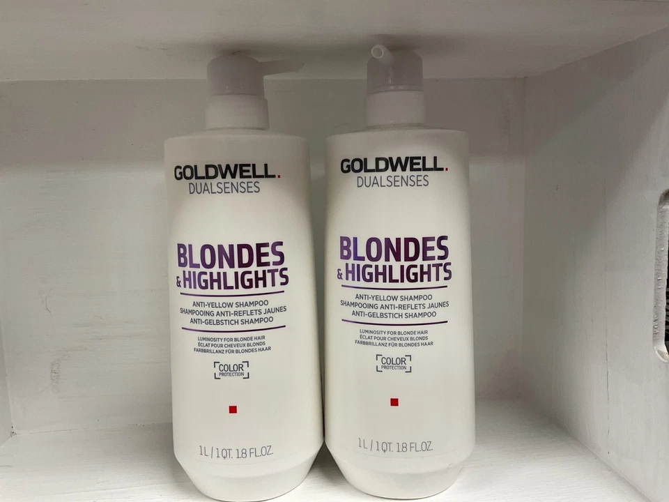 2 Goldwell Blondes & Highlights Anti-Yellow Shampoo /Blonde Hair 33.8 oz - Image 1 of 1