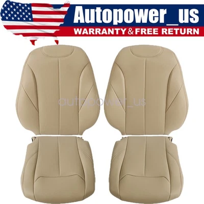 4PCS For BMW F30 335i xDrive 2012-2018 Front Bottom&Top Leather Seat Cover Tan - Imagem 1 de 4
