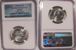 2020 D Salt Bay NP Quarter 25c NGC MS 69 - Picture 1 of 2