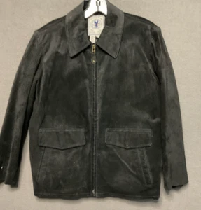 Herrenjacke schwarz Wildleder 100% Leder, gefüttert Reißverschluss vorne Größe S - Bild 1 von 7