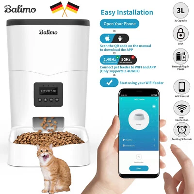 3L WIFI Automatischer Futterautomat Hund Katze Futterspender Feeder Mit Timer  - Bild 1 von 4