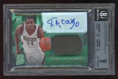 Giannis Antetokounmpo 2013-14 Spectra Auto Rookie Patch Relic #120 BGS 9 10 Read - Image 1 of 4