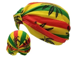 Women Rasta Marijuana Weed Turban Head Wrap Band Chemo Bandana Hijab Cancer Hat  - Picture 1 of 3