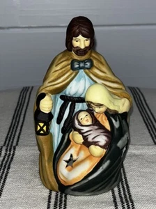 Vintage Keramik Krippe Weihnachten Teelichthalter - Bild 1 von 9