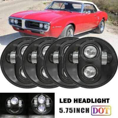 4PCS 5.75inch LED Round Headlights HI/LO Beam for Dodge Royal Monaco 1972-1977 - Image 1 of 4