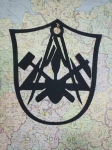 Maurer Modell 2 das Wappen aus 3mm Stahl von 40cm-100cm Handarbeit Logo Deko - Bild 1 von 7