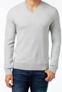 Michael Kors New Men's Tuck Stitch V-Neck Pullover Sweater, Gray, Large - Picture 1 of 6