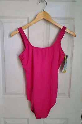 Costa Del Sol NEW Bathing Suit One Piece Fushia Size 12 Spring Break Swim Suit - Image 1 of 4