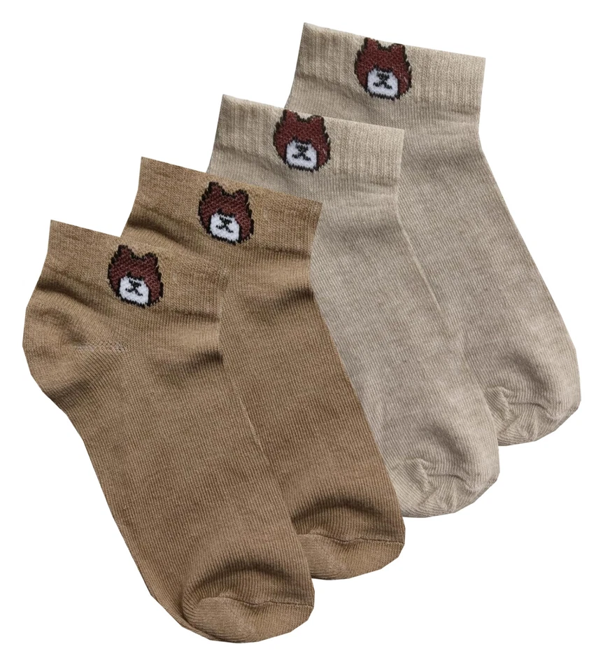 TEDDY BEAR SOCKS | Womens 2 PAIRS Trainer Low Cut | One Size UK 3-7 EU 35-40 Foto 1 de 1
