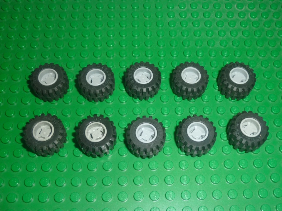 10x LEGO Tyre Wide 6015 Oldgray & wheel Wide 6014 Set 6490/4565/4557/4525/6552.. - Photo 1/1