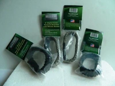 LOTE DE 4 PULSERAS PARACORD PARACAÍDAS CAMUFLAJE AL AIRE LIBRE con DISTRIBUIDOR DE ESTADOS UNIDOS! Foto 1 de 4