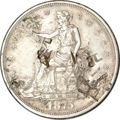 1875-CC T$1 dólar comercial XF (marcas de corte) K18752 Foto 1 de 2