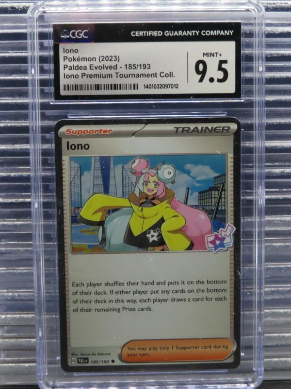 2023 Pokemon PAL Iono Paldea Evolved Premium Tournament 185/193 CGC 9.5