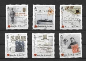 GUERNSEY, 2015 STORIES FROM THE GREAT WAR  MNH SET OF 6 - Picture 1 of 1