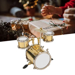 Miniature Drum Set Replica Musical Instrument Model Mini Drum Set Dollhouse - Picture 1 of 12