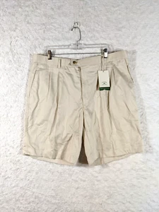 Cutter & Buck Golf Shorts Mens 40 Khaki Beige Tan Cotton Pleated MCB01651 NEW - Picture 1 of 8