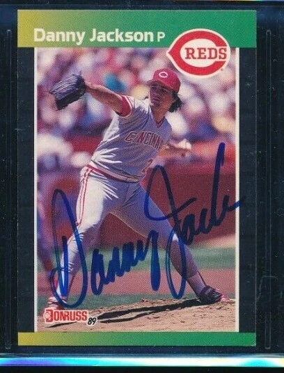  1989 DONRUSS #124 DANNY JACKSON signed auto autograph blue sharpie swsw6 - Image 1 of 2