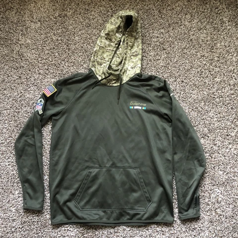 Nike Miami Dolphins Salute To Service Hoodie Sweatshirt Onfield NFL Camo Size L Cover
