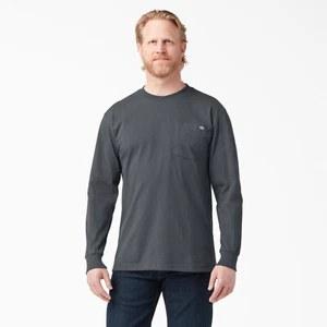 Dickies Long Sleeve Heavyweight Pocket Tee. Dickies Pocket T WL450, Charcoal - Picture 1 of 3