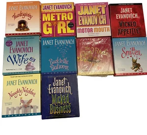 Lot of 10 JANET EVANOVICH CD AUDIOBOOKS Wife, Smitte, Thanksgiving, Grand Finale - Picture 1 of 11
