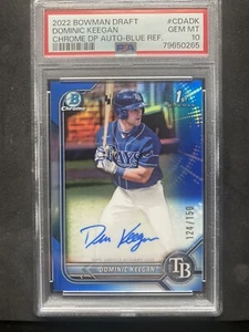 PSA 10 DOMINIC KEEGAN AUTO 2022 Bowman Chrome 1st BLUE REFRACTOR #/150 GEM MINT - Picture 1 of 2