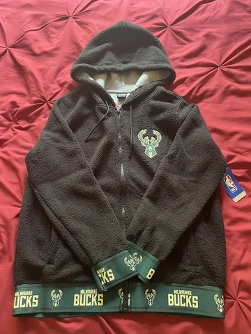 Large Milwaukee Bucks Ultra Game full zip hoodie Cover