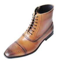 Mens High Top Carved Lace up Oxfords Brogue Dress Formal side zip Shoes sz