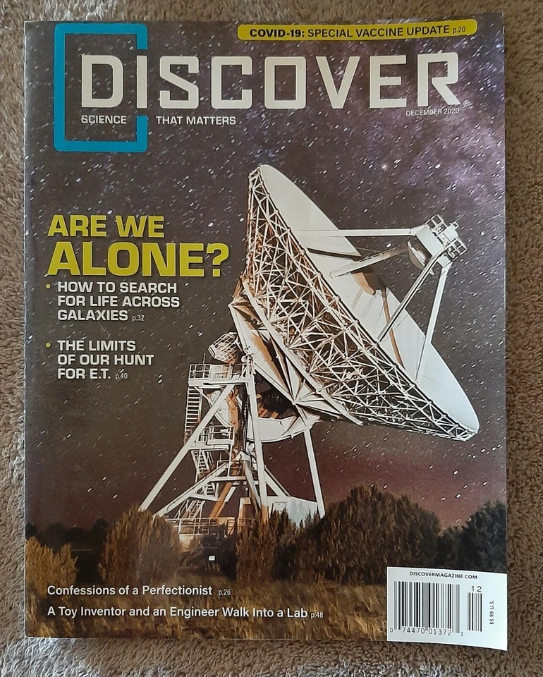 DISCOVER MAGAZINE December 2020 Are We Alone? Issue Foto 1 de 1
