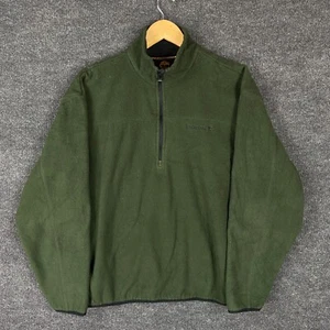 Timberland Mens Jacket Size XL Green Long Sleeve 1/4 Zip Fleece Winter Warm Logo - Picture 1 of 22