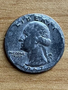 Error Coin 1967 No Mint Mark, Serious Ring Error US Quarter - Picture 1 of 5