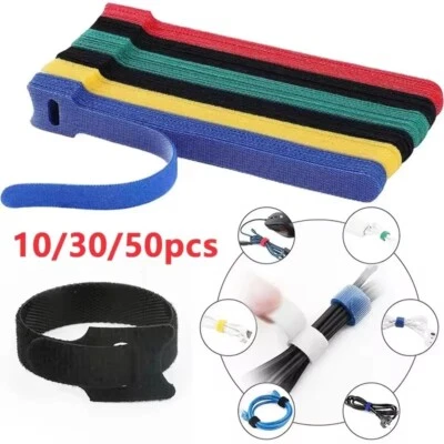 VELCRO® Reusable Double-Sided Cable Ties – Hook & Loop Wire Tidy Straps - Image 1 of 4