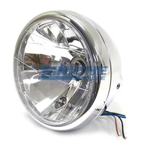 7.5" Side Mount Chrome DOT Japanese Motorcycle Headlight Honda Kawasaki Cafe - Picture 1 of 5