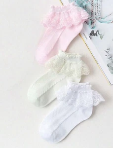 Girls' socks with princess lace Calcetines Para Ninas Con Encaje De Princesa. - Picture 1 of 6